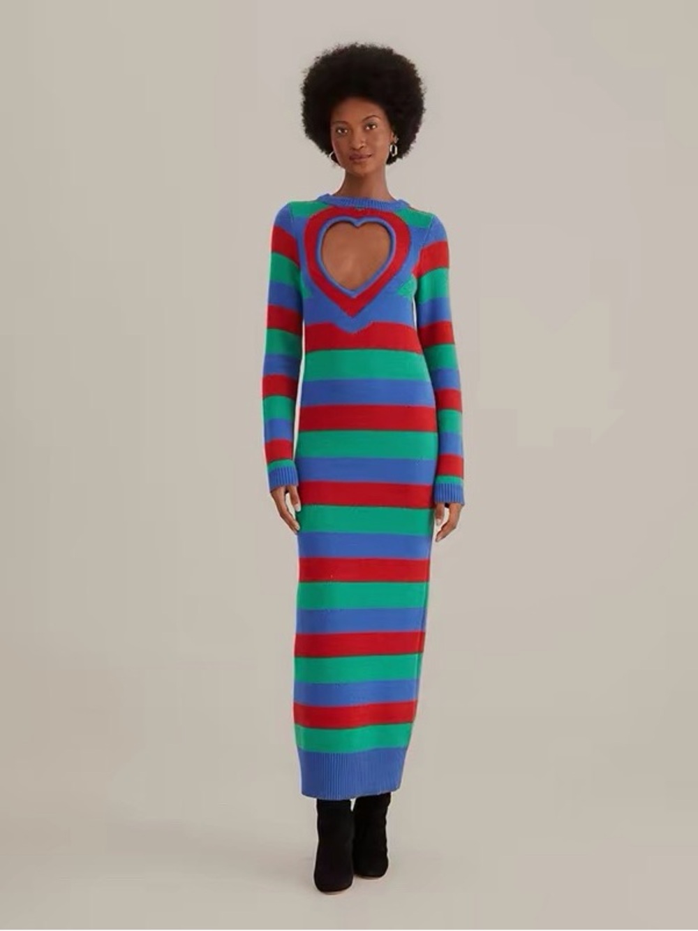 NEW Farm Rio Striped Heart Knit Dress size S